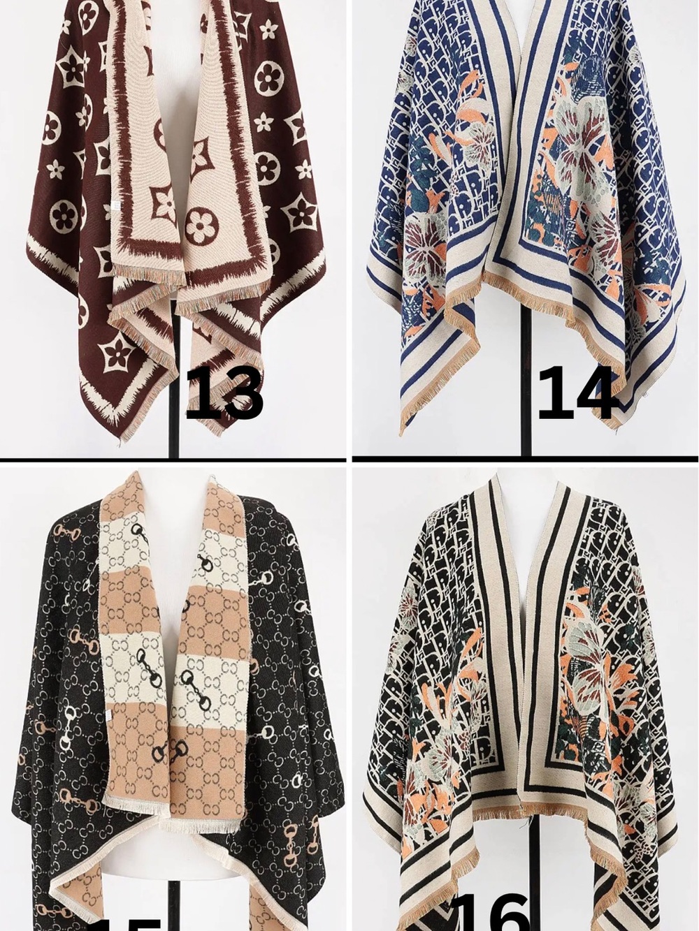 Fashion Scarf Wrap - Pink and Beige Patterned Styles - Picture 5 of 16